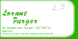 lorant purger business card
